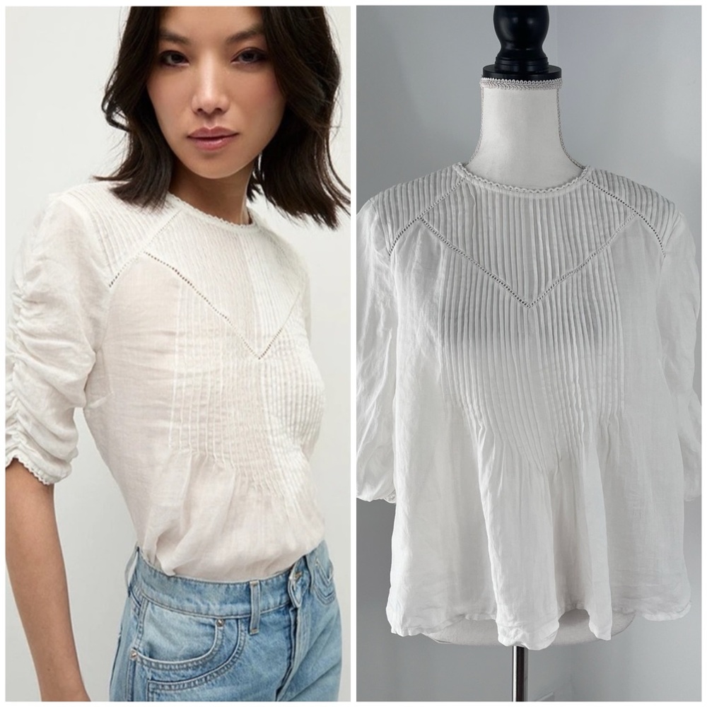 Veronica Beard Bryce lightweight ramie top